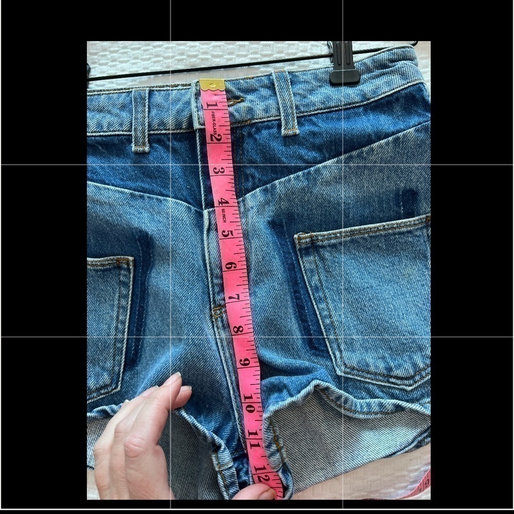 Sandro Paris Two-Toned Denim Shorts - Picture 11 of 13
